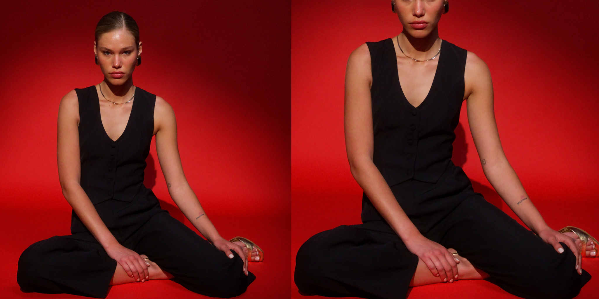 Theredthread S drape romper 黒 THEREDTHREAD / ザレッドスレッド】S