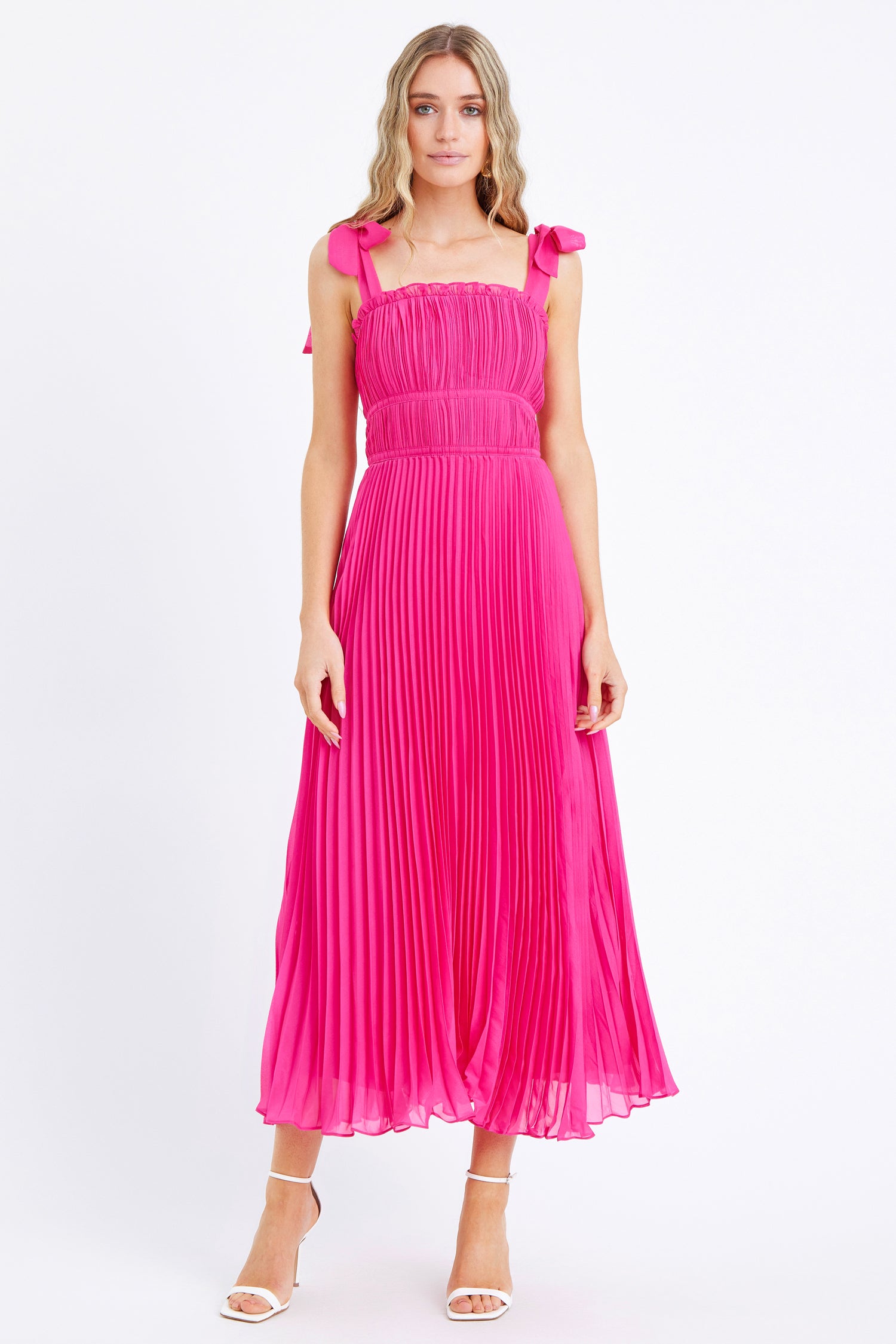 Bianca Pleated Organza Dress Adelyn Rae