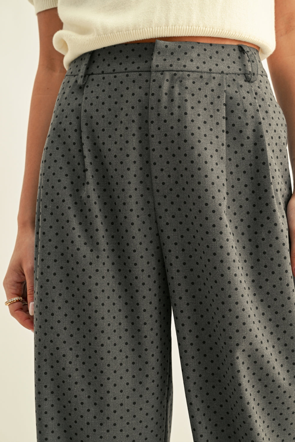 Crista Polka Dot Pleated Pants F267P6592