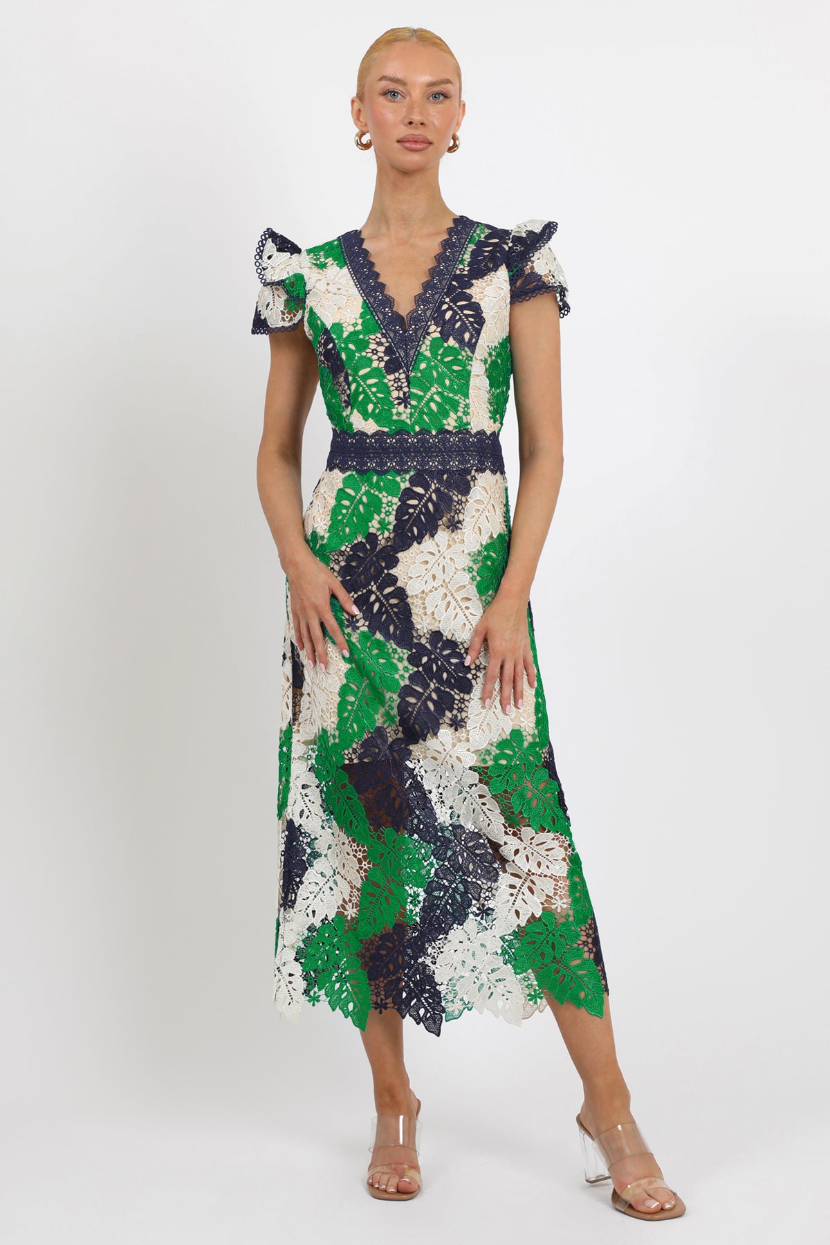 Adeline Crochet Lace Midi Dress