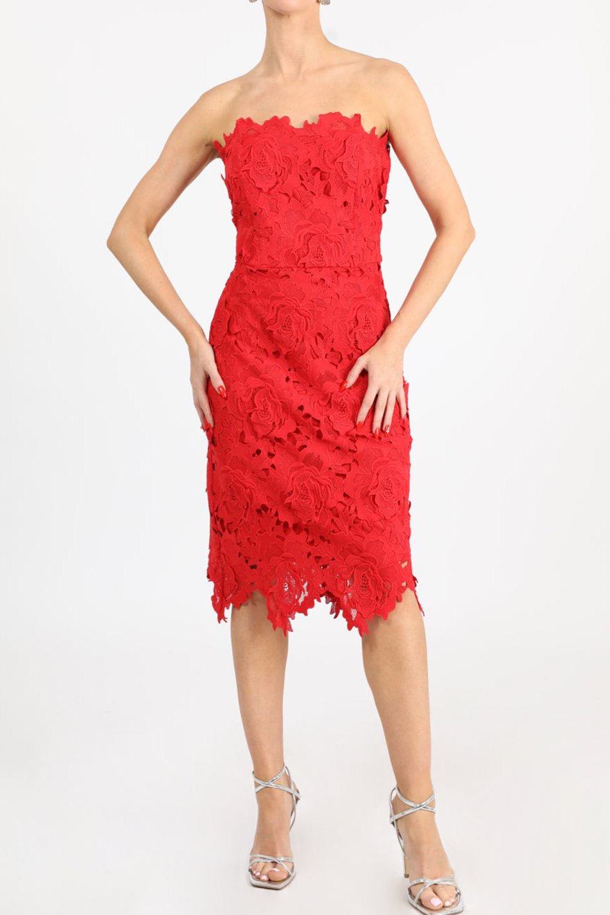 Jade Woven Lace Tube Dress