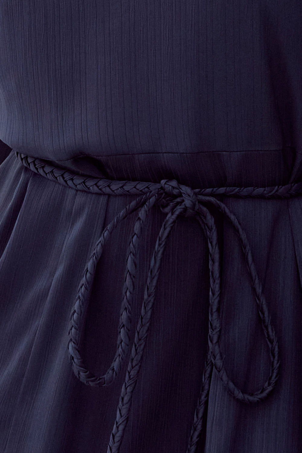 Demi Godet Dress with Braided Belt