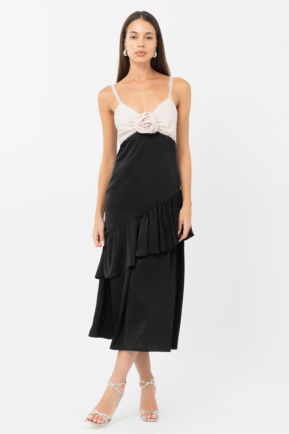Adelyn Rae Sandi Two Toned Halter Midi Dress
