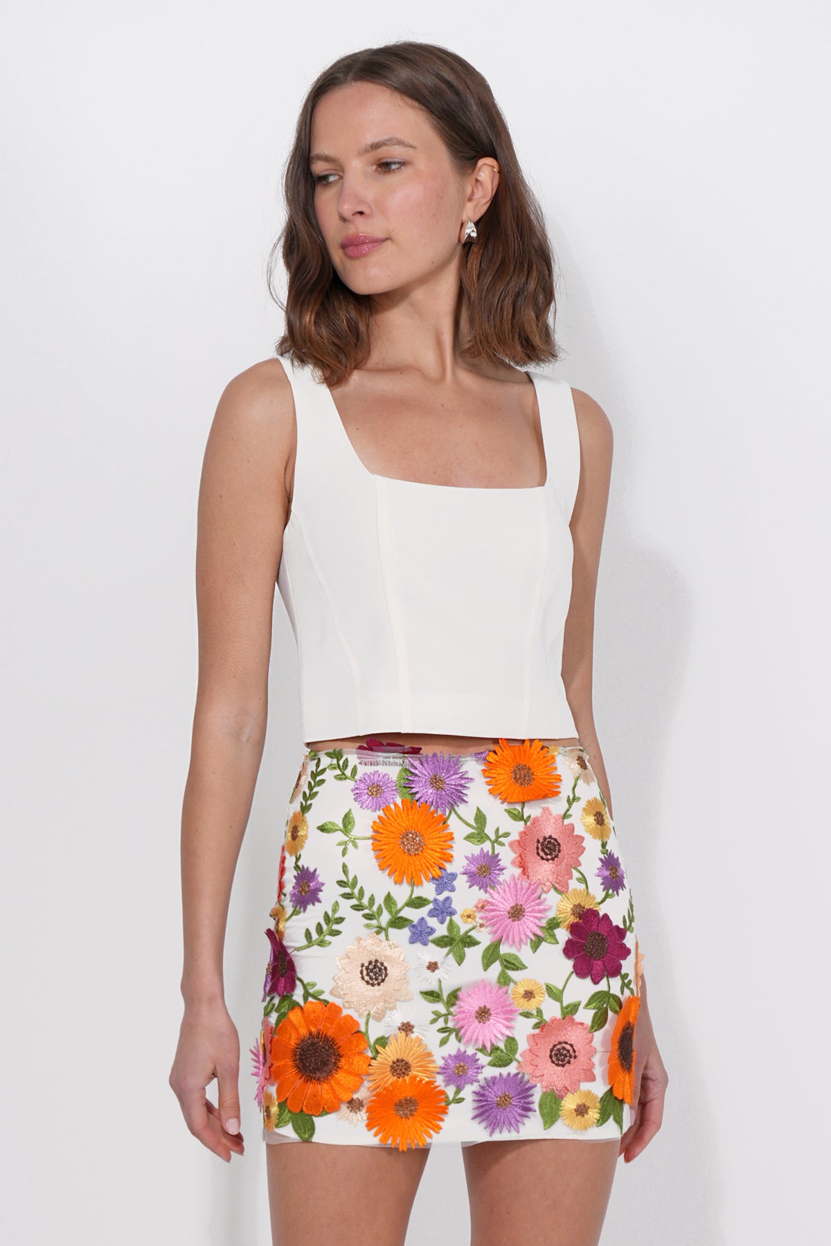 Tina 3D Multi Floral Skirt