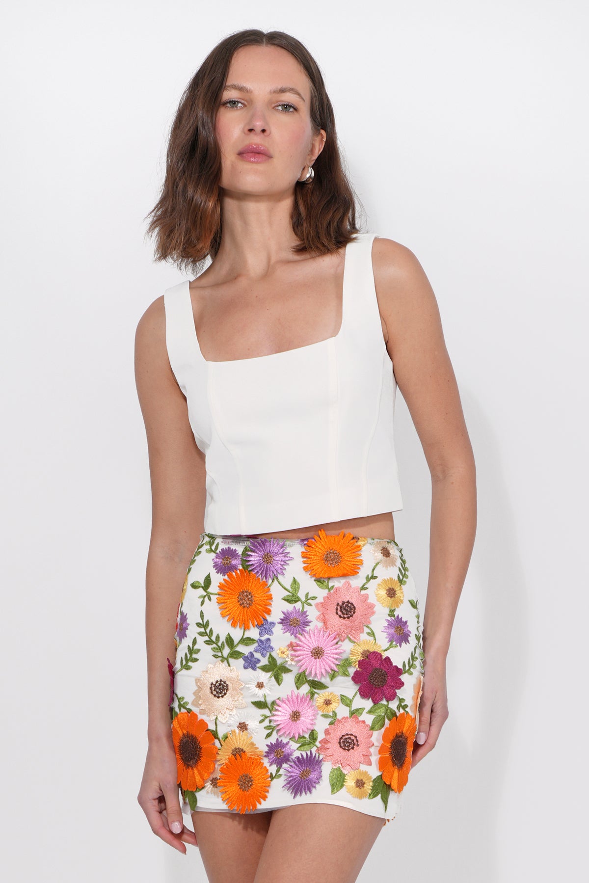 Tina 3D Multi Floral Skirt