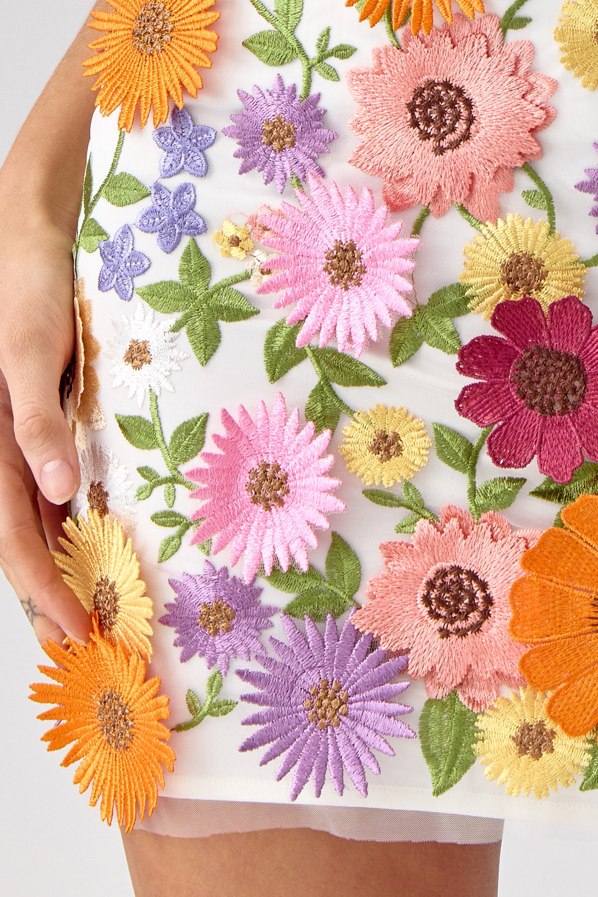 Tina 3D Multi Floral Skirt