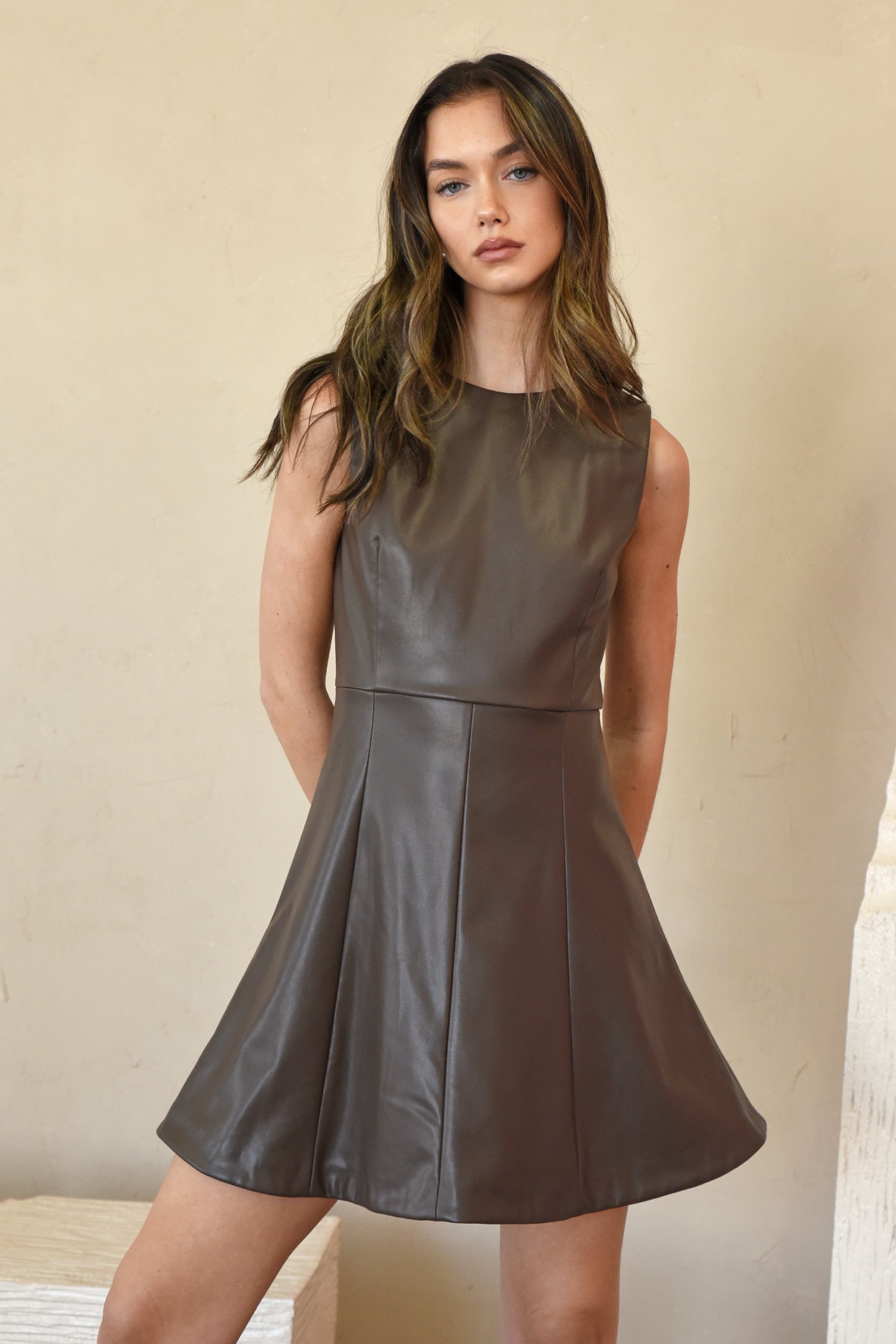 Tiffany Vegan Leather Fit and Flare Dress - FINAL SALE -- ROSS