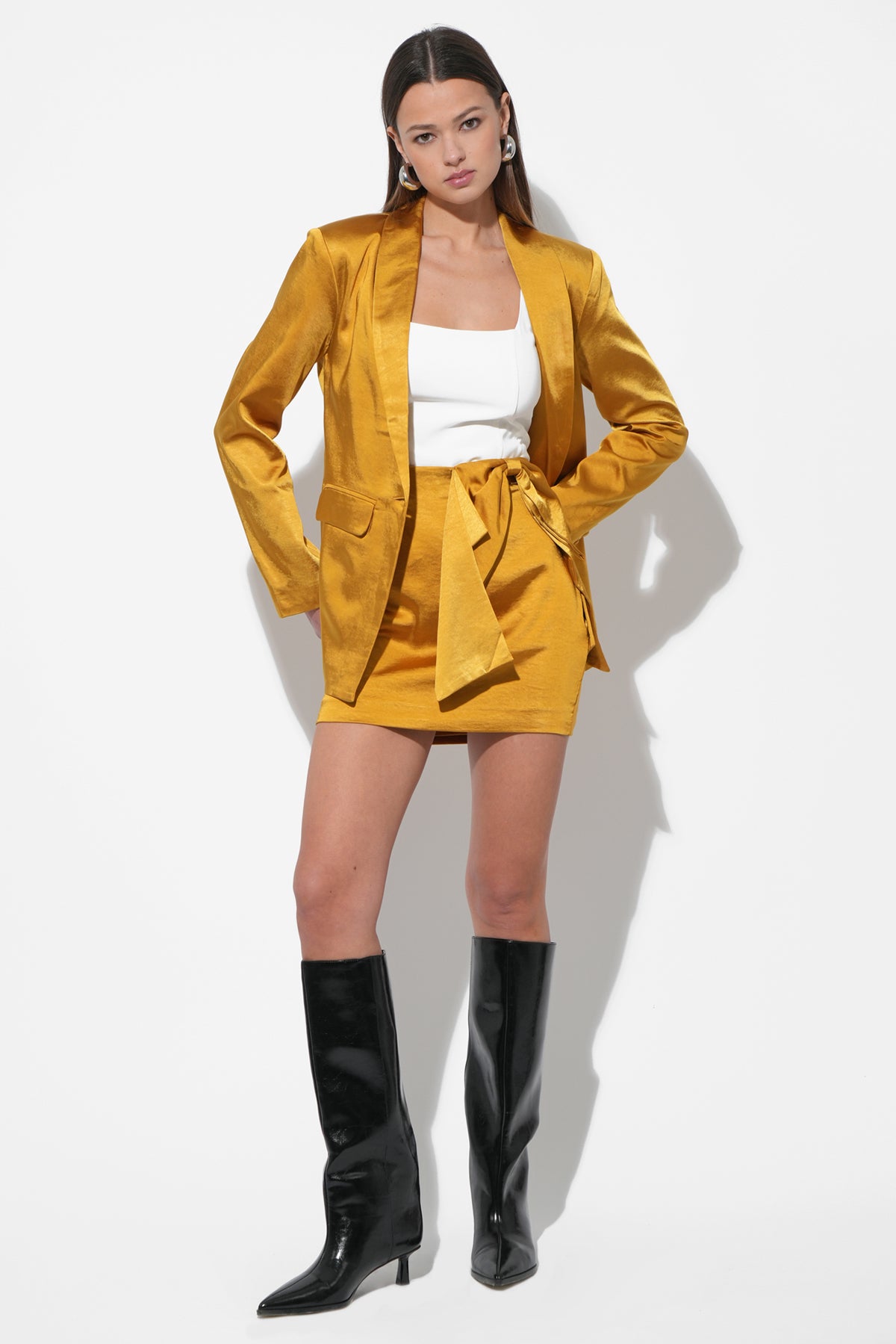 Kris Satin Bow Mini Skirt