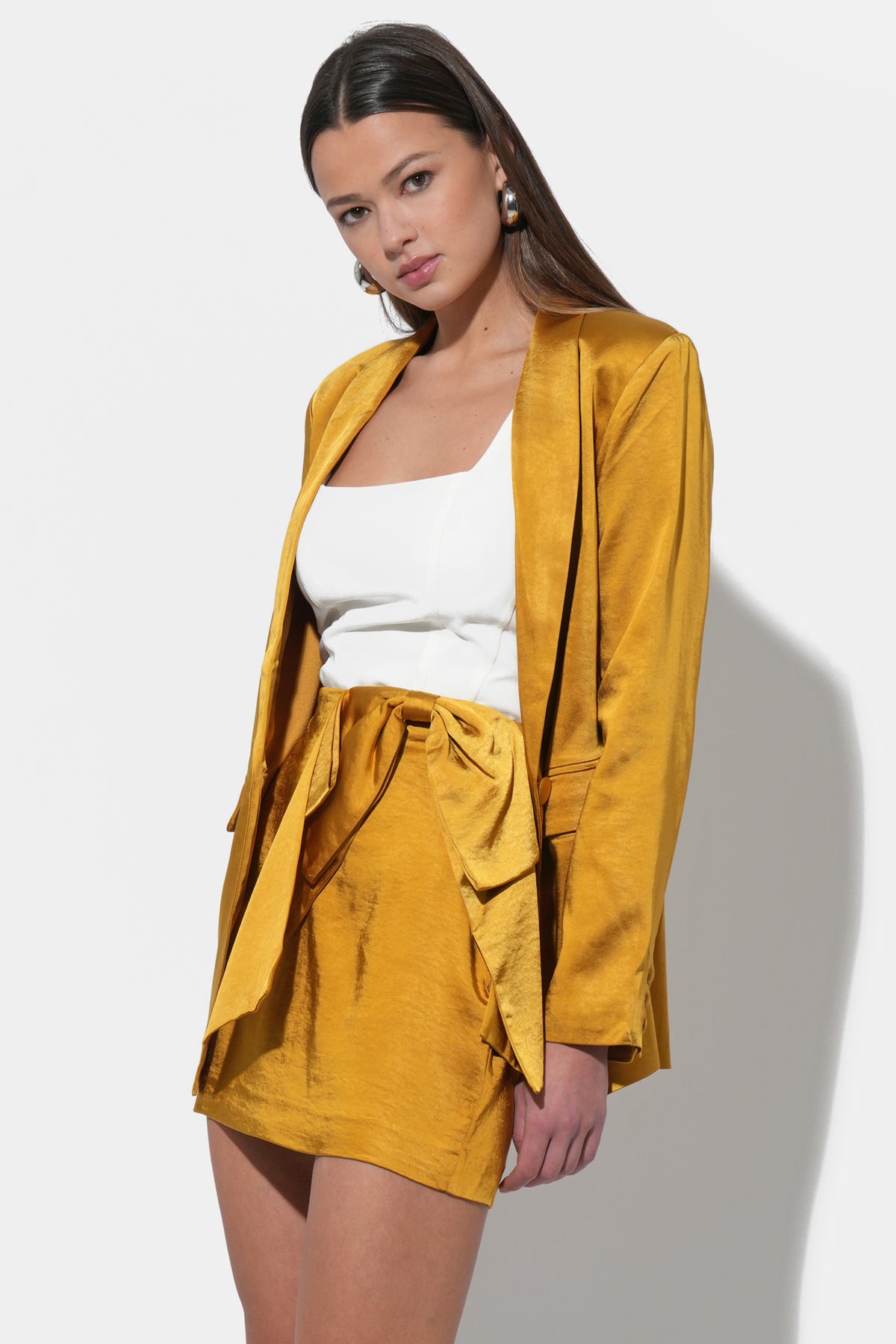 Kris Satin Bow Mini Skirt