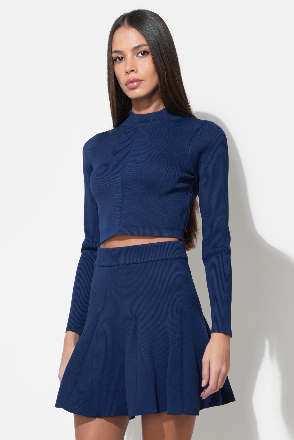Carrie High Neck Long Sleeve Knit Top