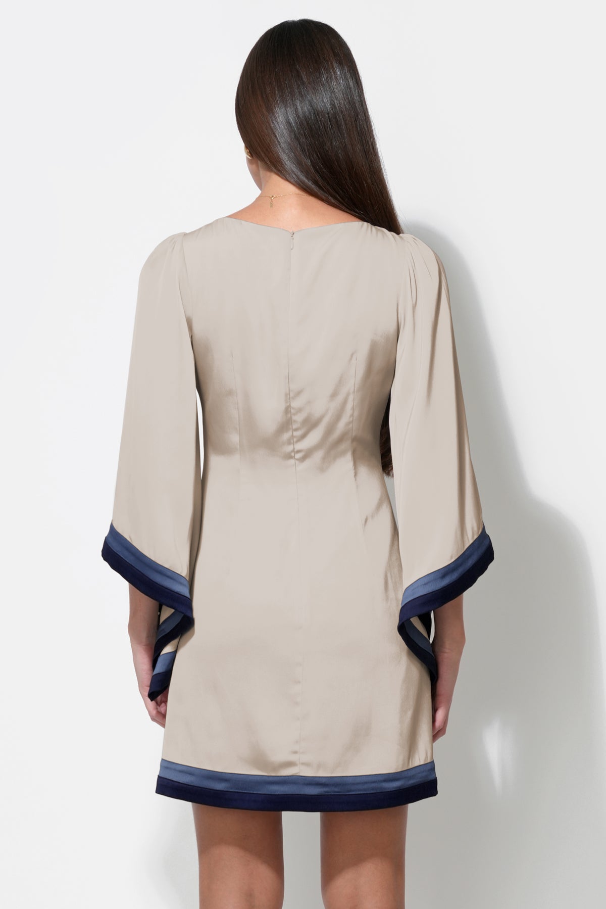 Emerson Bell Sleeve Blown Up Flower Mini Dress