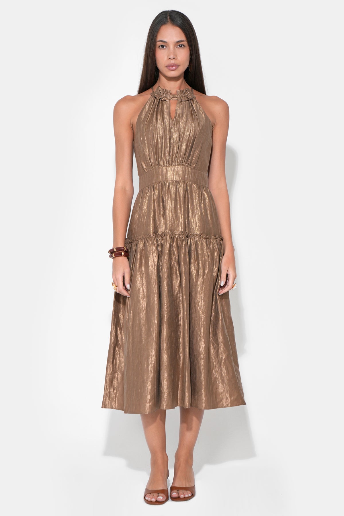 Margaret Halter Midi Dress