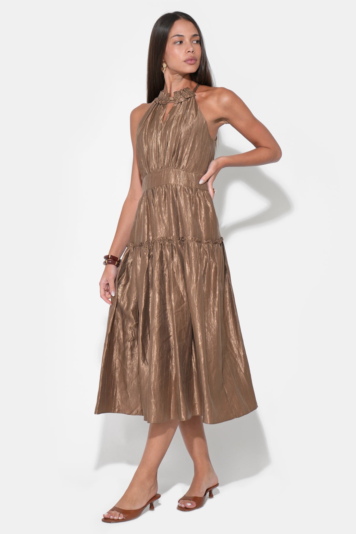 Margaret Halter Midi Dress