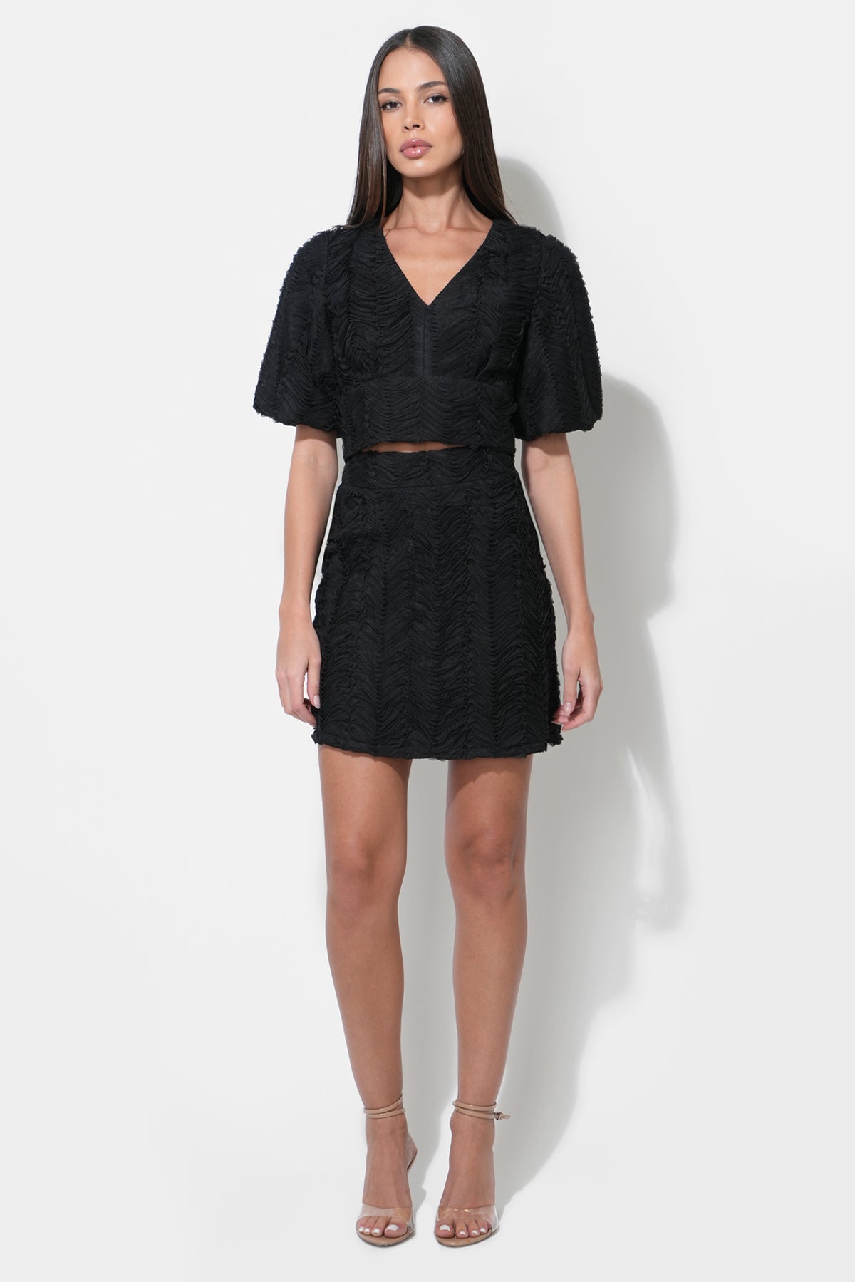 Lilah Textured Mini Skirt