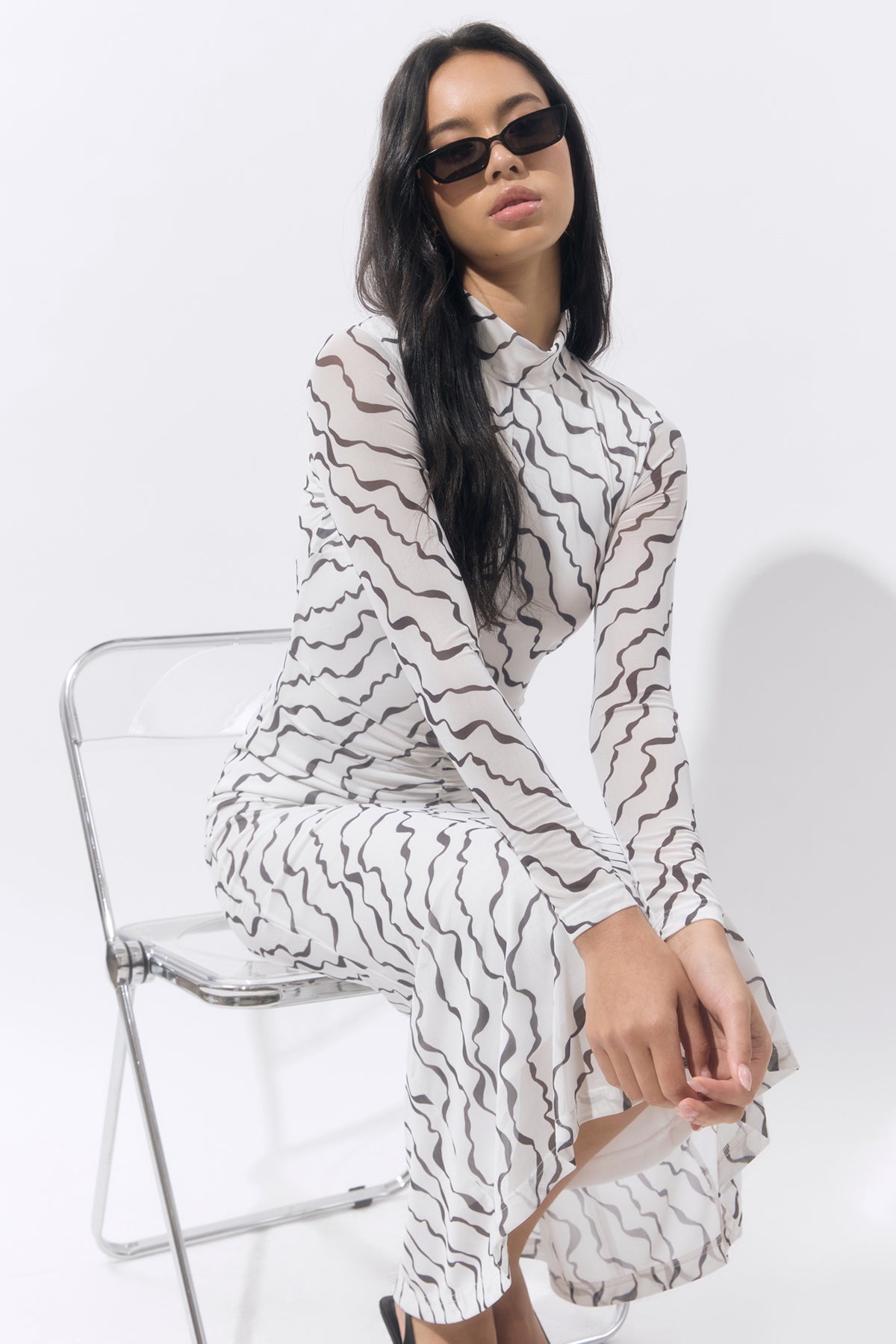 Madeline Printed Mesh Maxi Dress