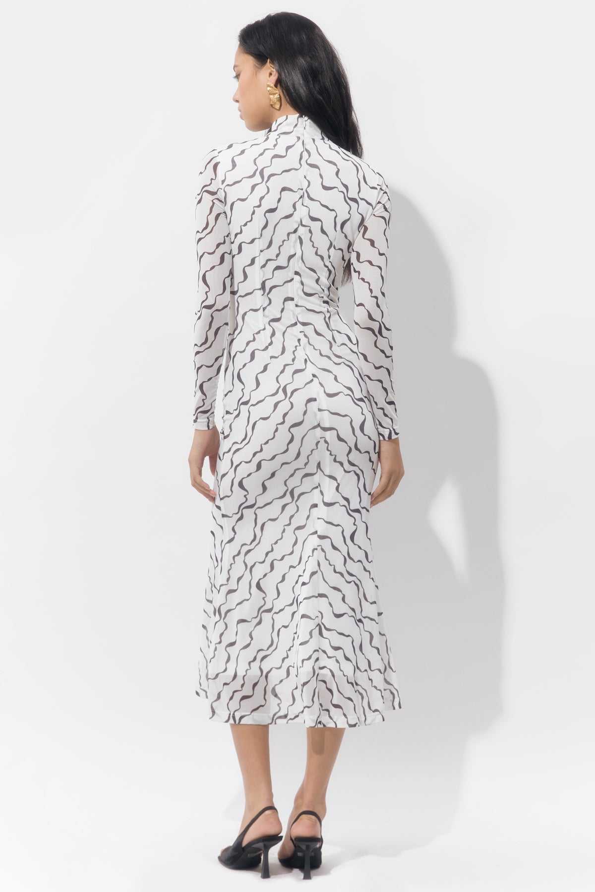 Madeline Printed Mesh Maxi Dress