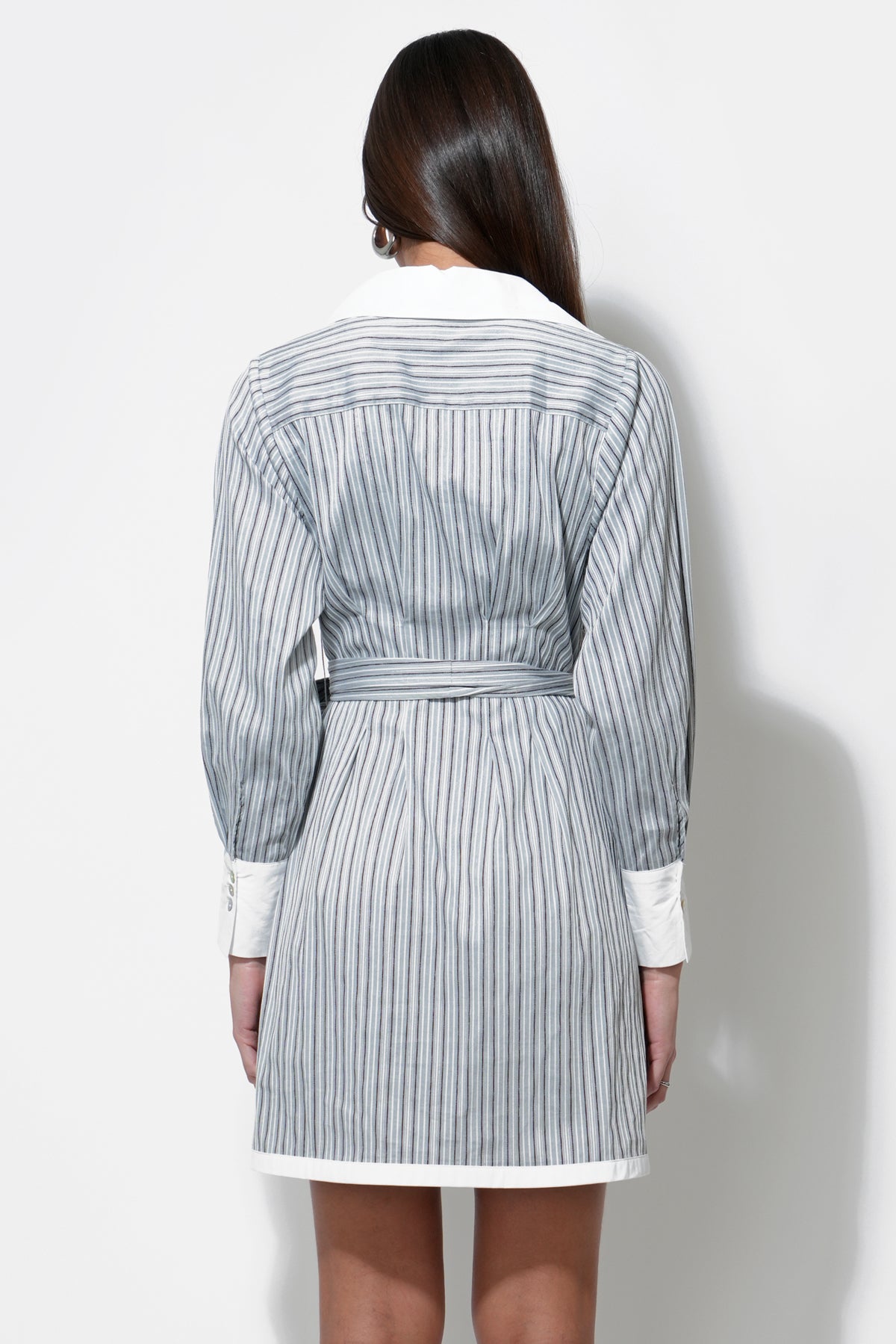 Sola Stripe Mini Button Up Shirt Dress