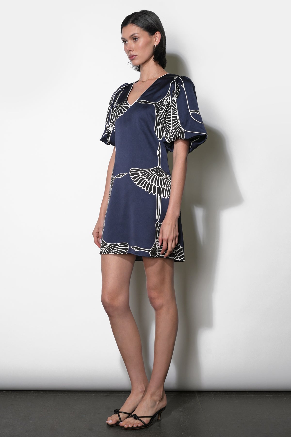 Sylvie V-Neck Bubble Sleeve Mini Dress