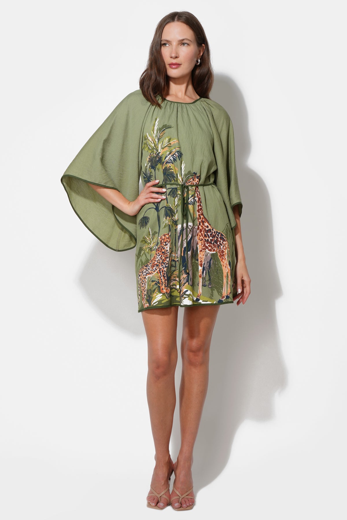 Irene Round Neck Printed Mini Dress