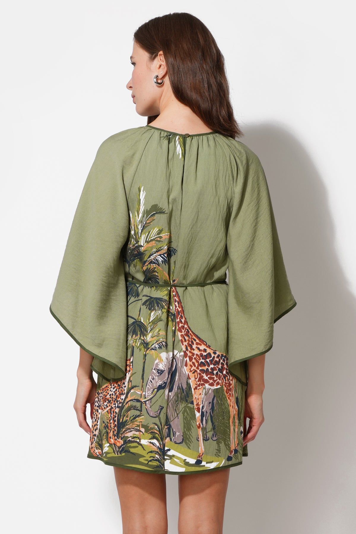 Irene Round Neck Printed Mini Dress