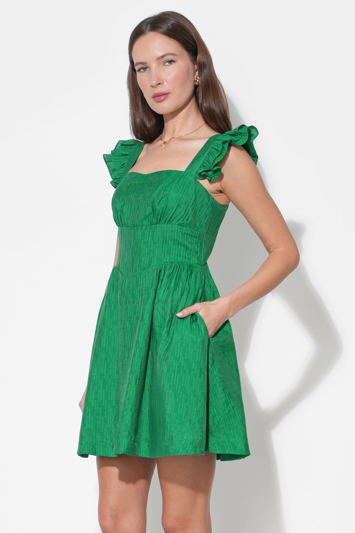 Charlene Flutter Sleeve Mini Dress