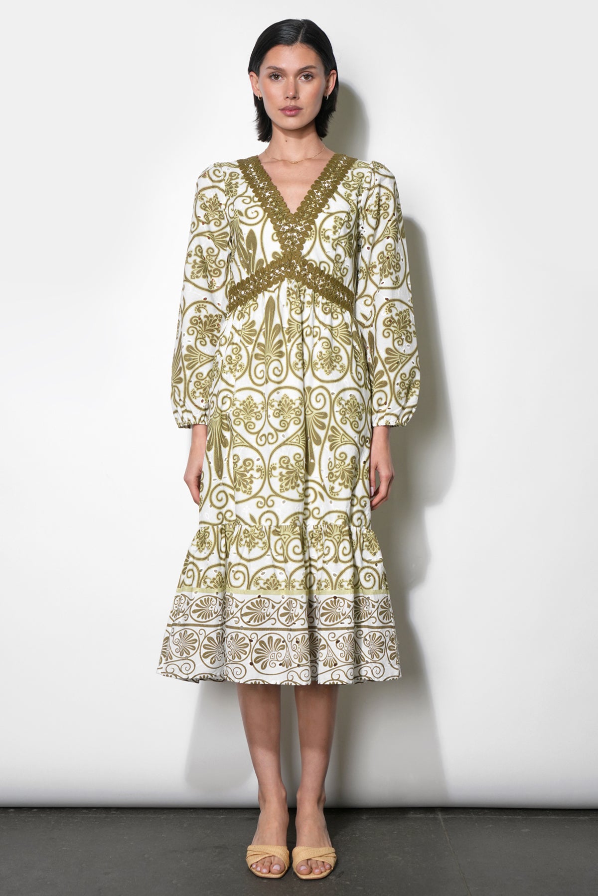 Madeline Long Sleeve Trim Dress