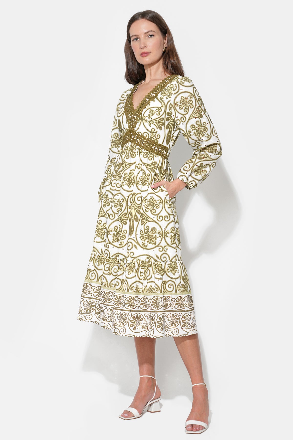 Madeline Long Sleeve Trim Dress