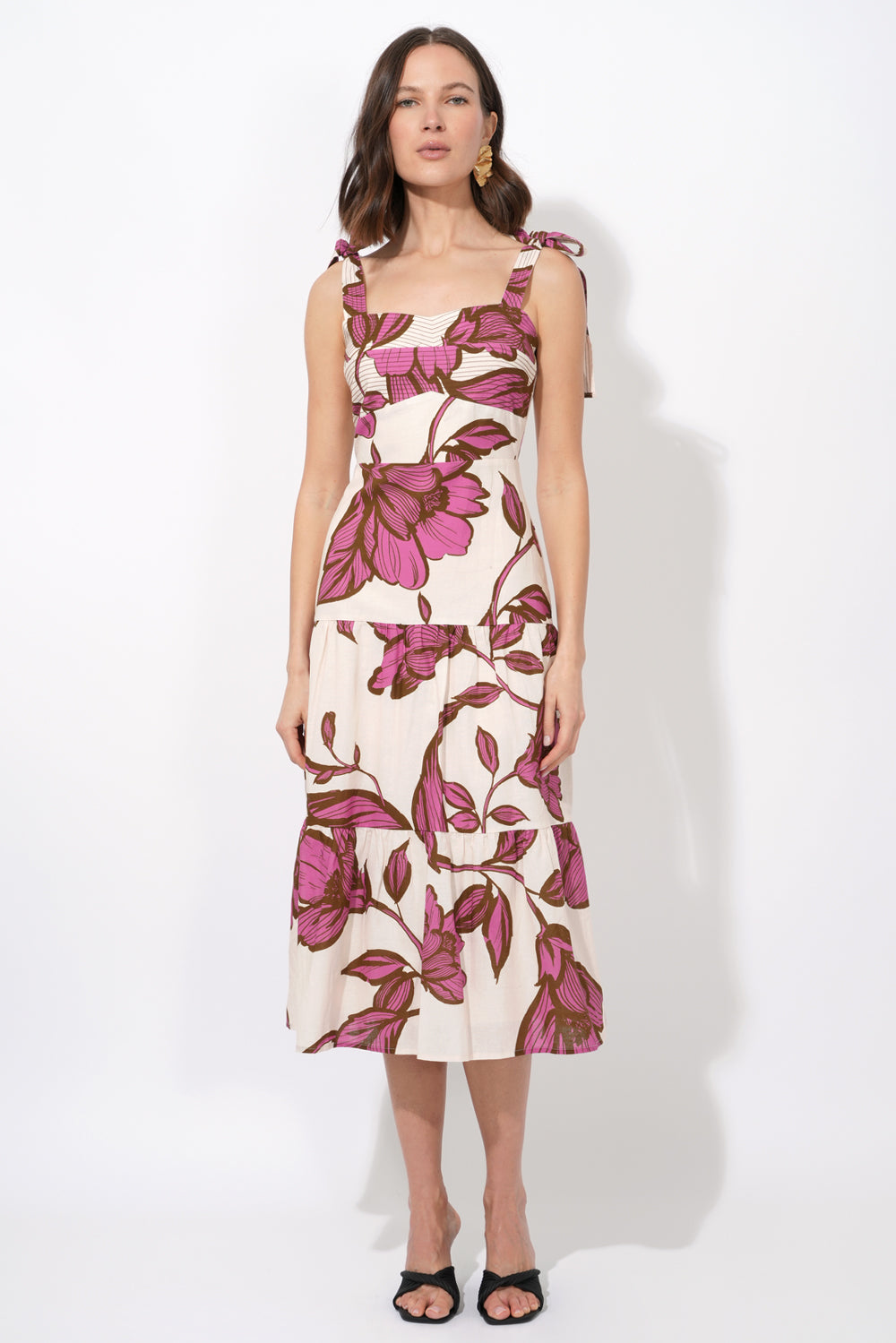 Adrienne - Tie Sleeve Maxi Dress