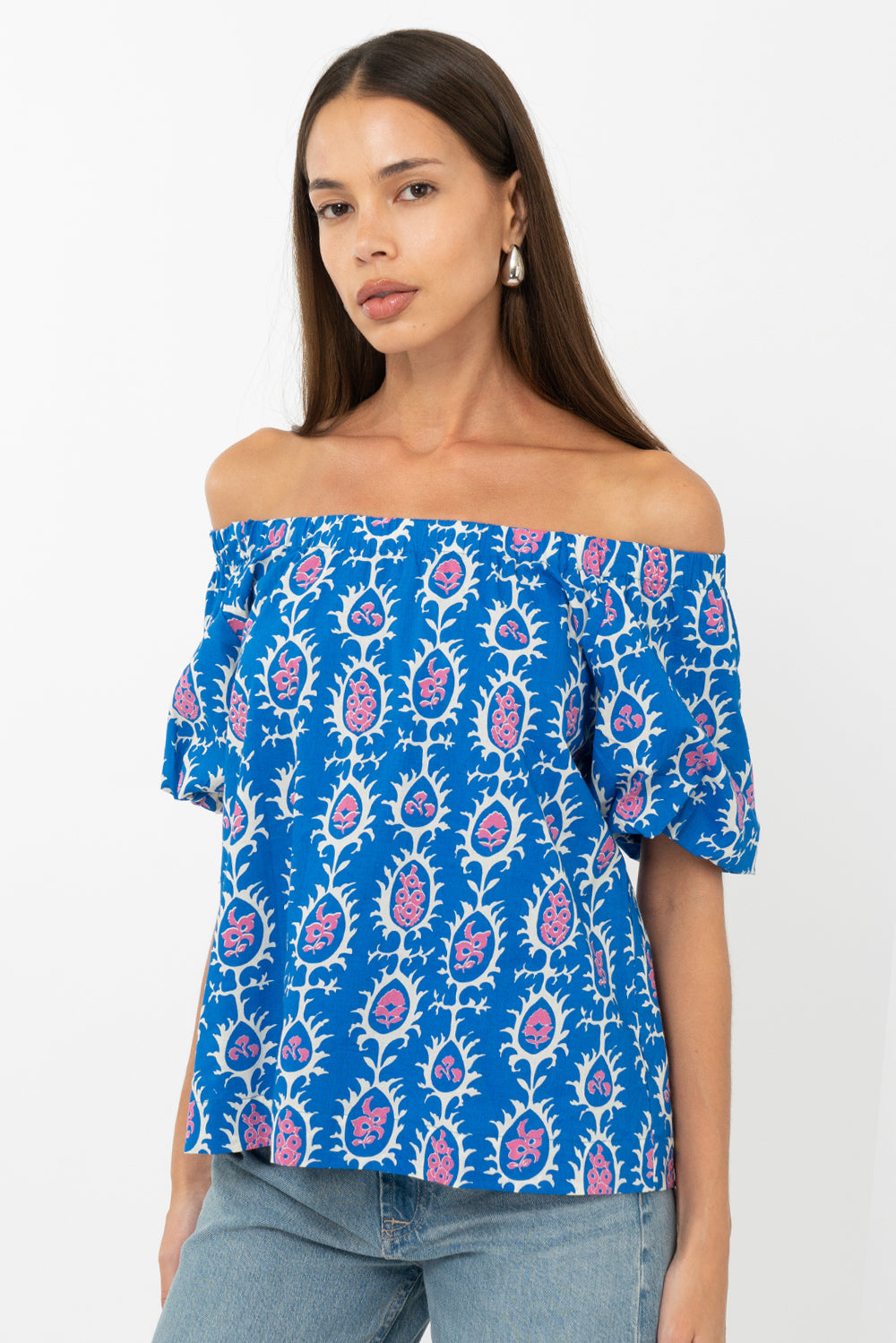 Ren Printed Flutter Sleeve Top