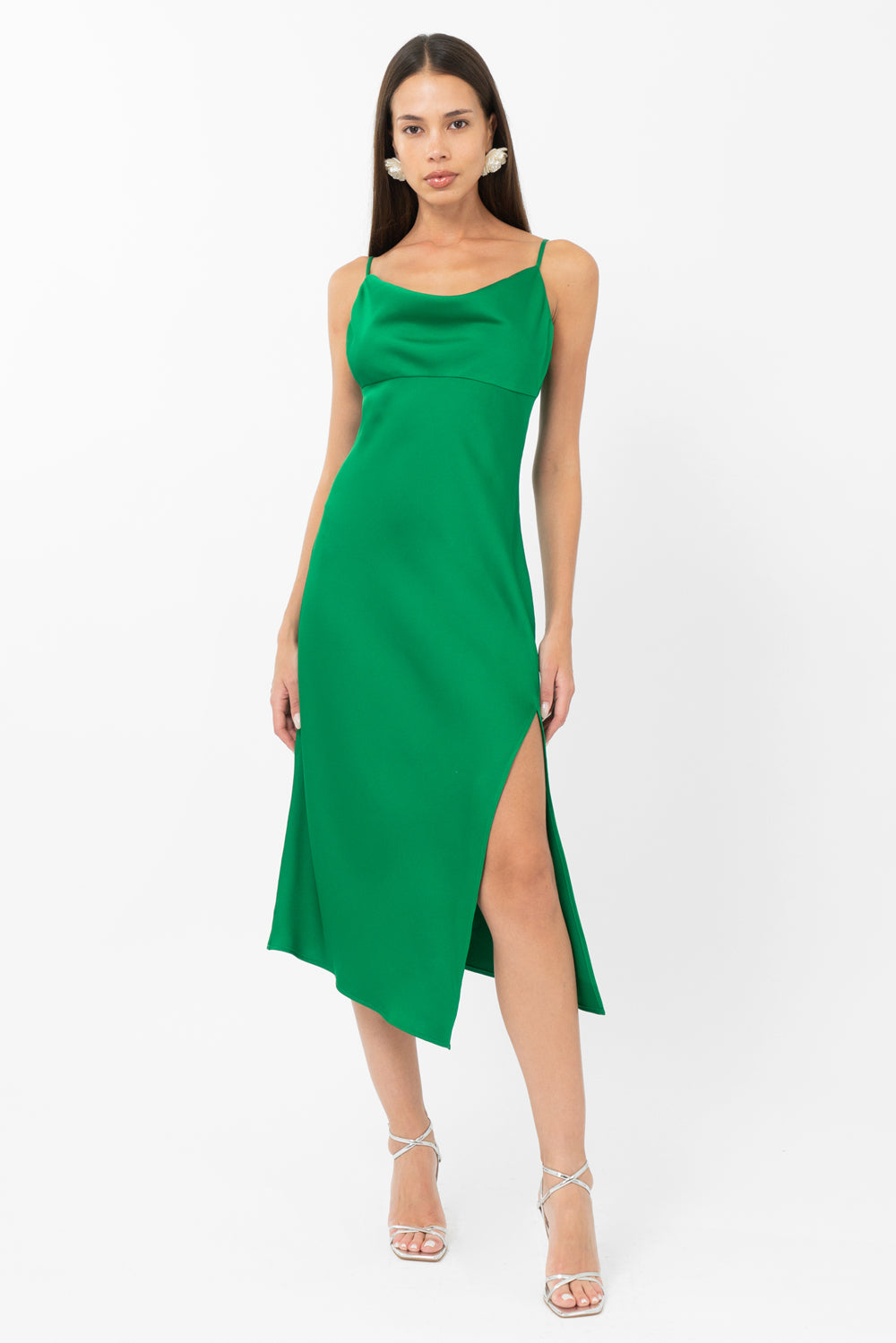 Faith Front Slit Slip Dress