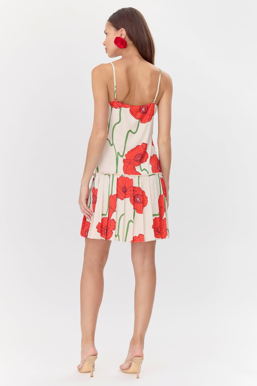 Camila Abstract Rose Print Pleated Mini Dress