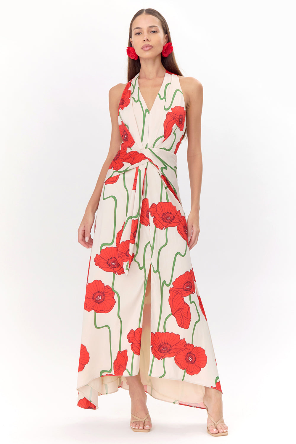 Rosalyn Abstract Rose Print Maxi Dress