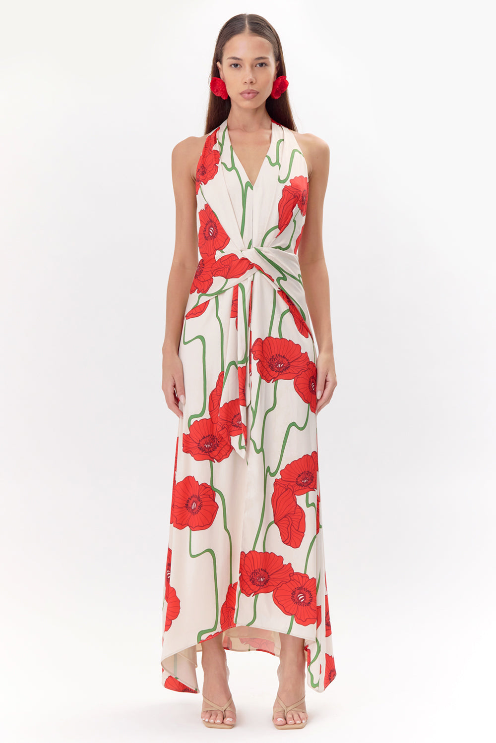 Rosalyn Abstract Rose Print Maxi Dress