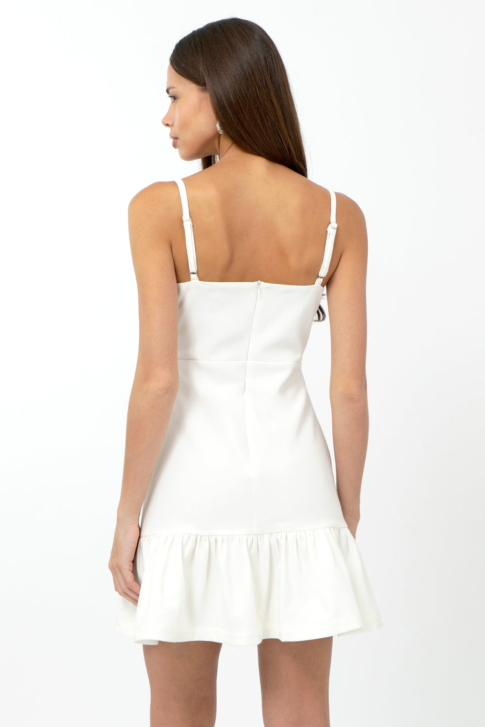 Mirabel Floral Applique Ruffle Mini Dress