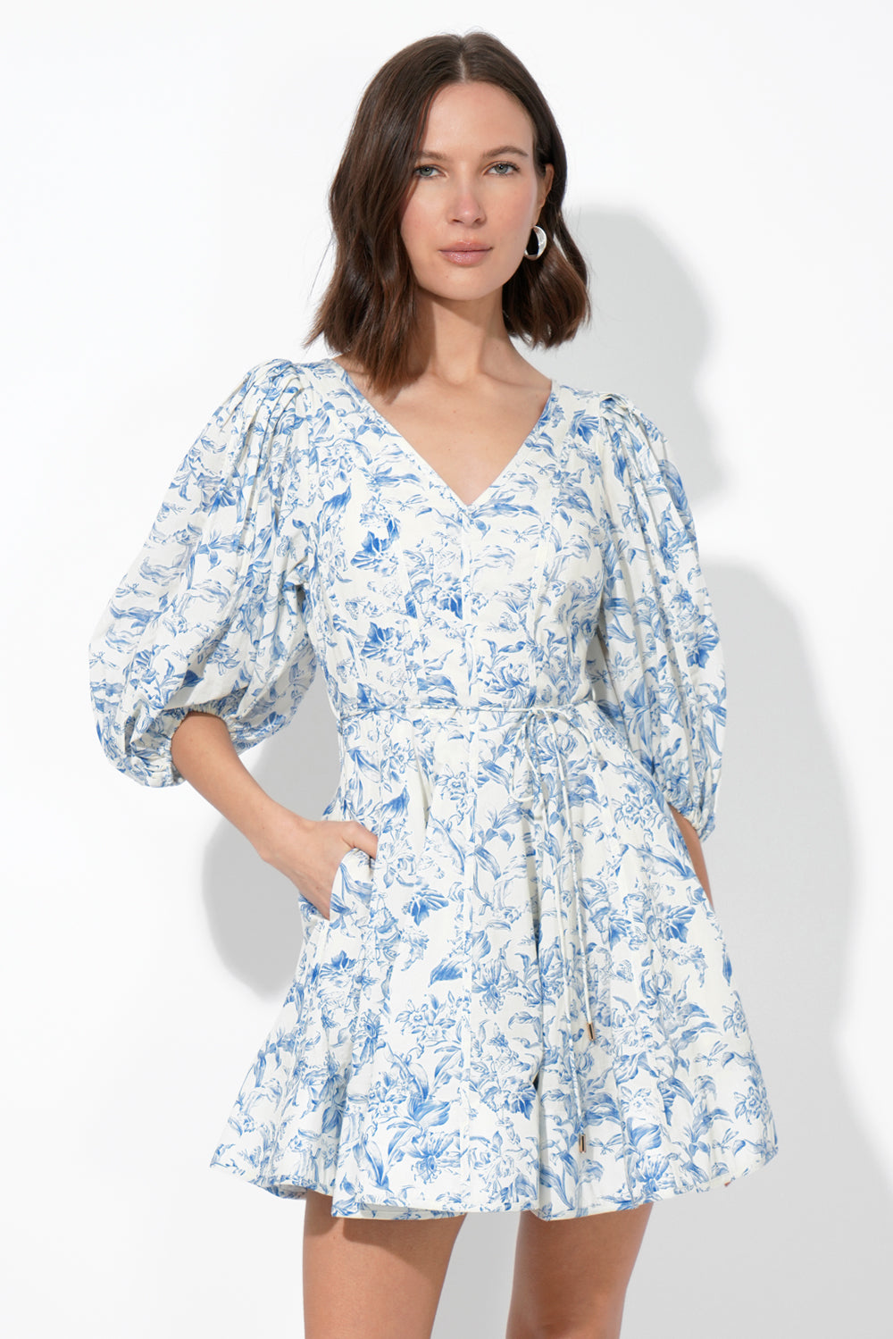 Clare Printed Fit and Flared Mini Dress
