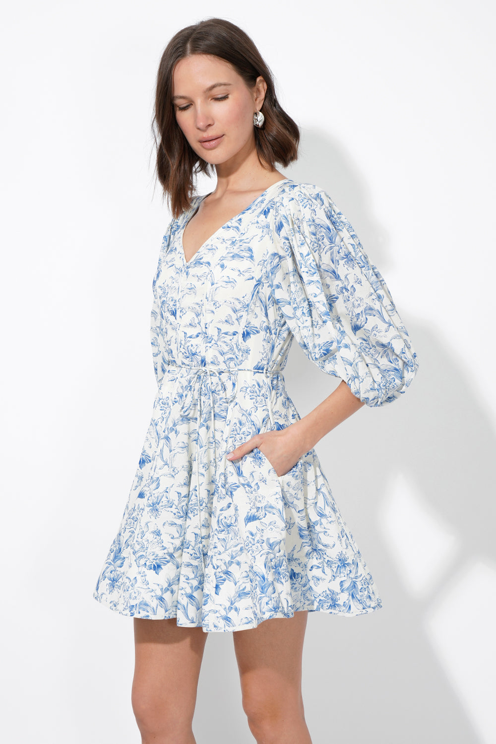 Clare Printed Fit and Flared Mini Dress
