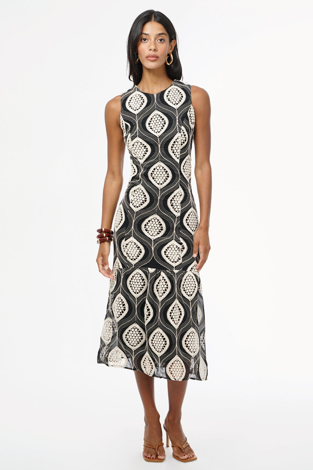 Austrid Embroidered Cotton Midi Dress