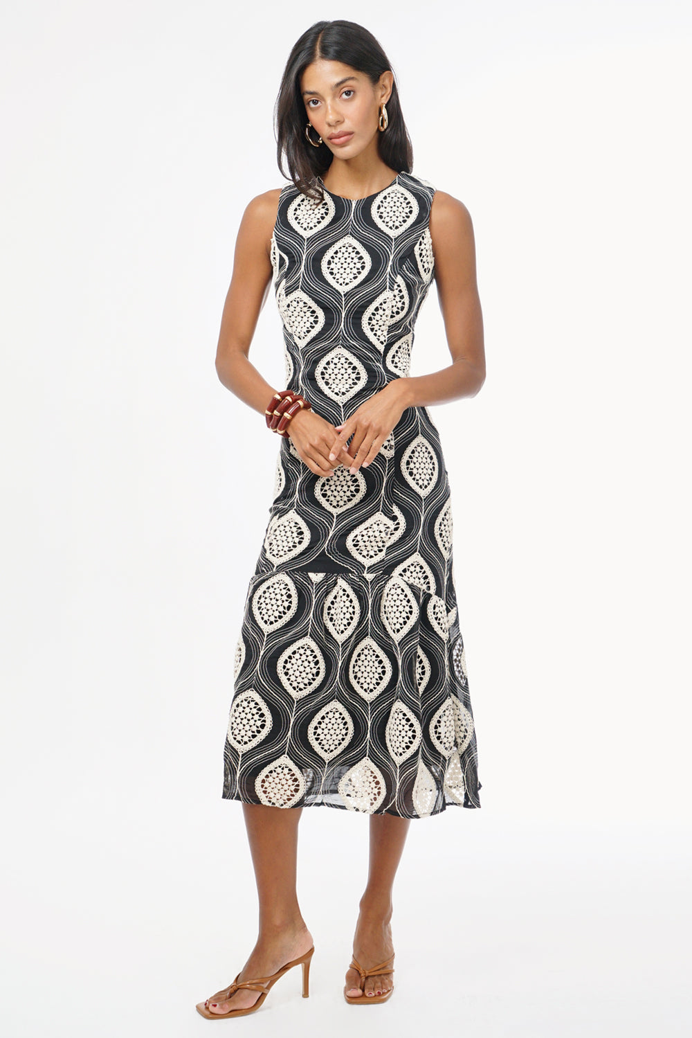 Austrid Embroidered Cotton Midi Dress