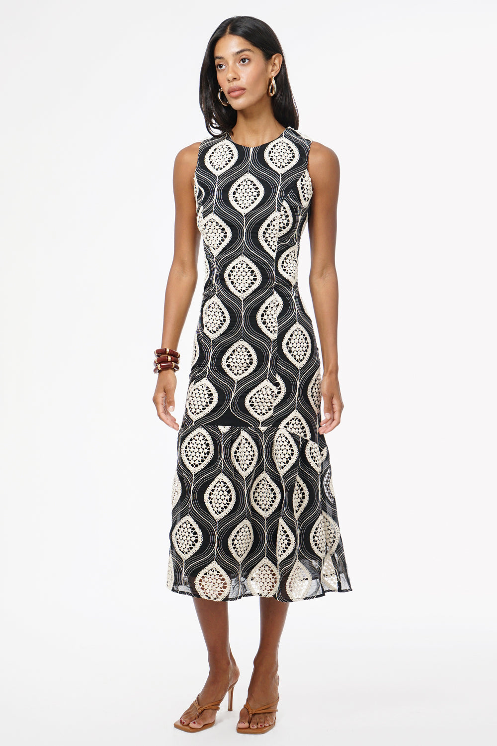 Austrid Embroidered Cotton Midi Dress