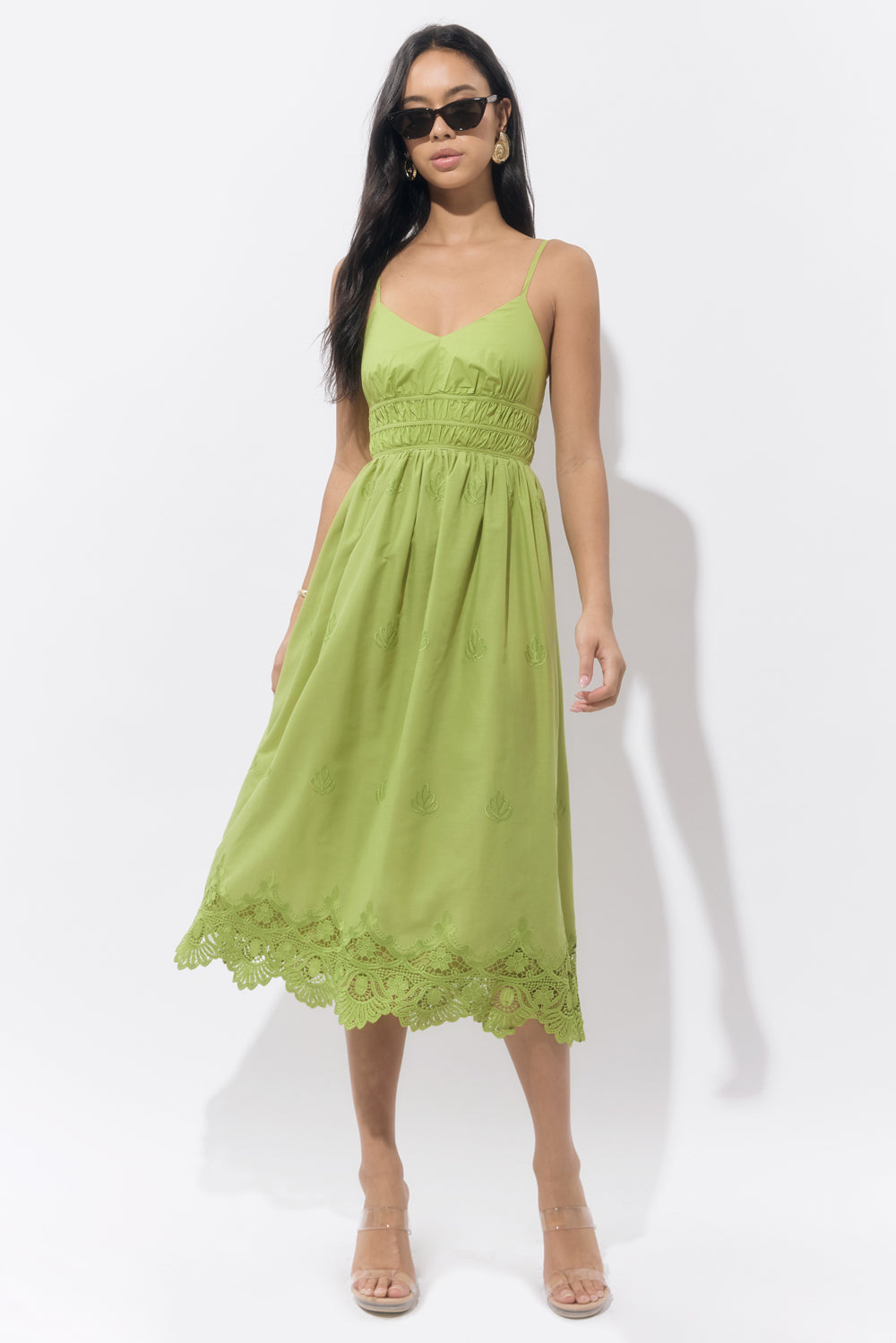 Danna Strappy Embroidered Midi Dress