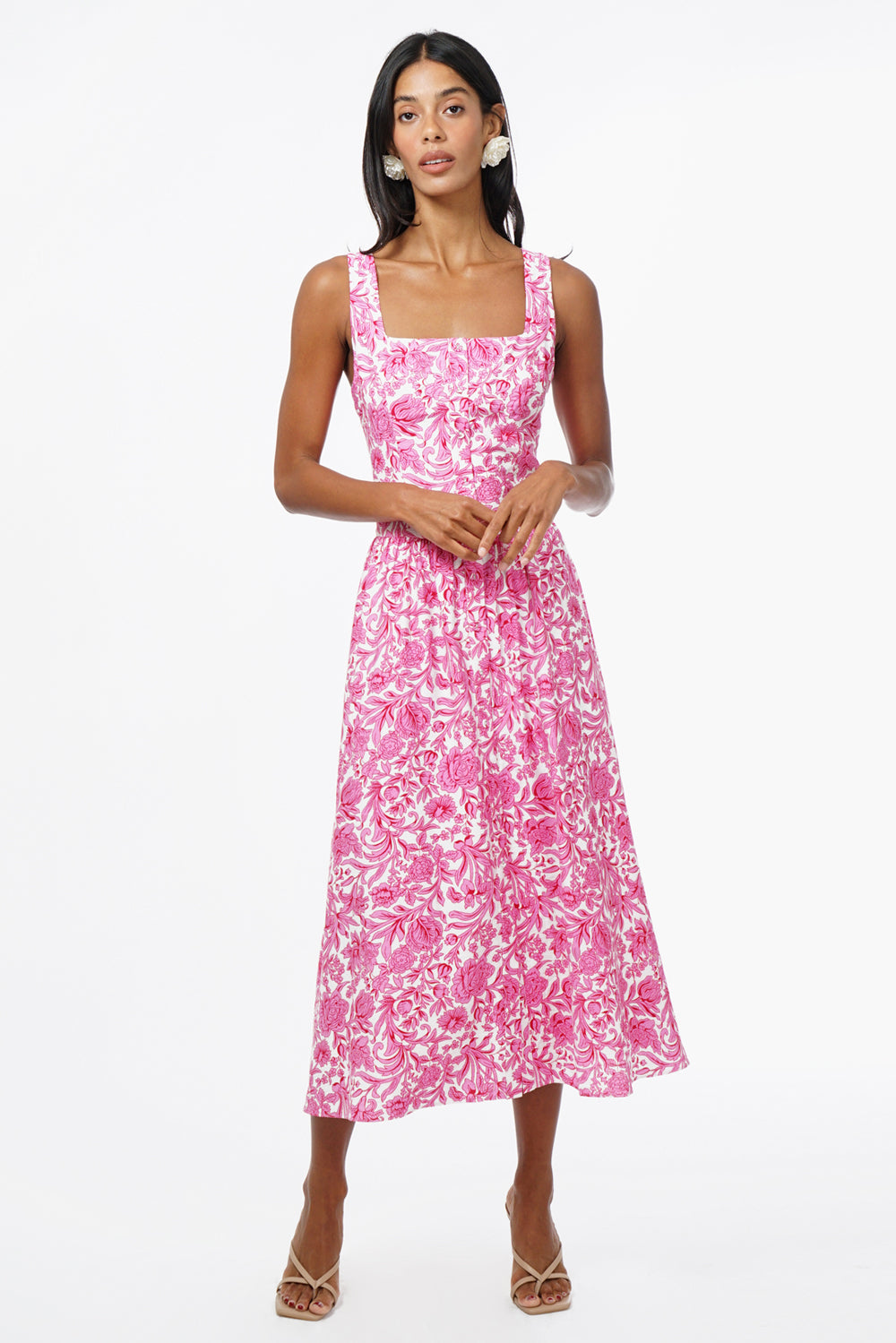 Rina Ballerina Floral Printed Midi Dress