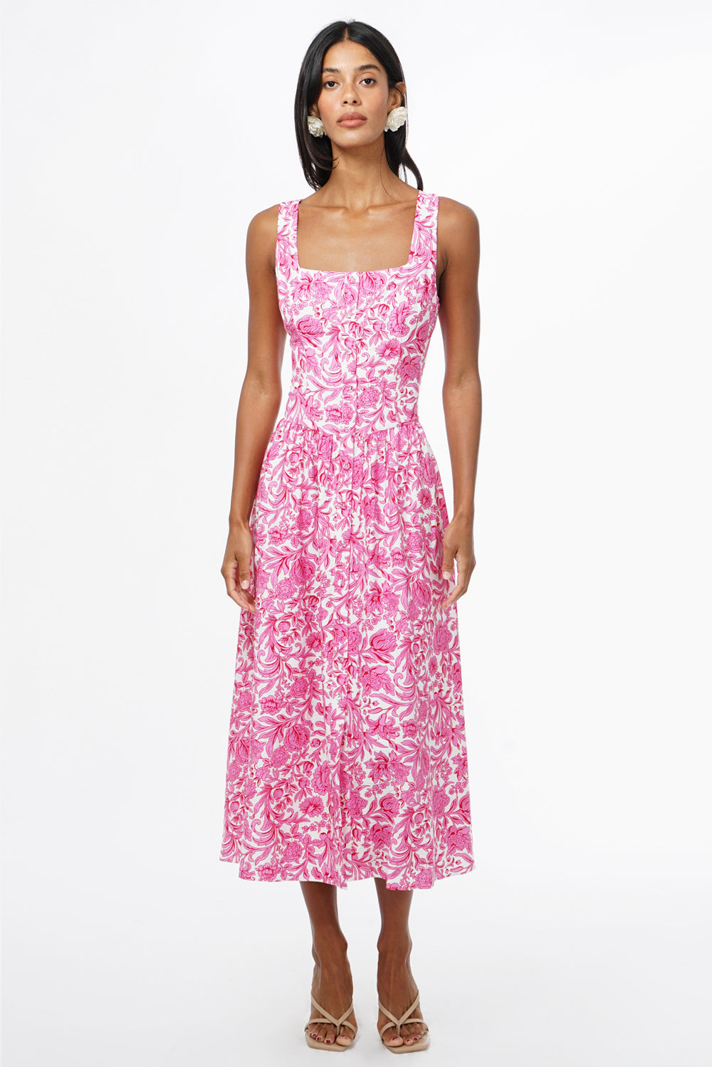 Rina Ballerina Floral Printed Midi Dress