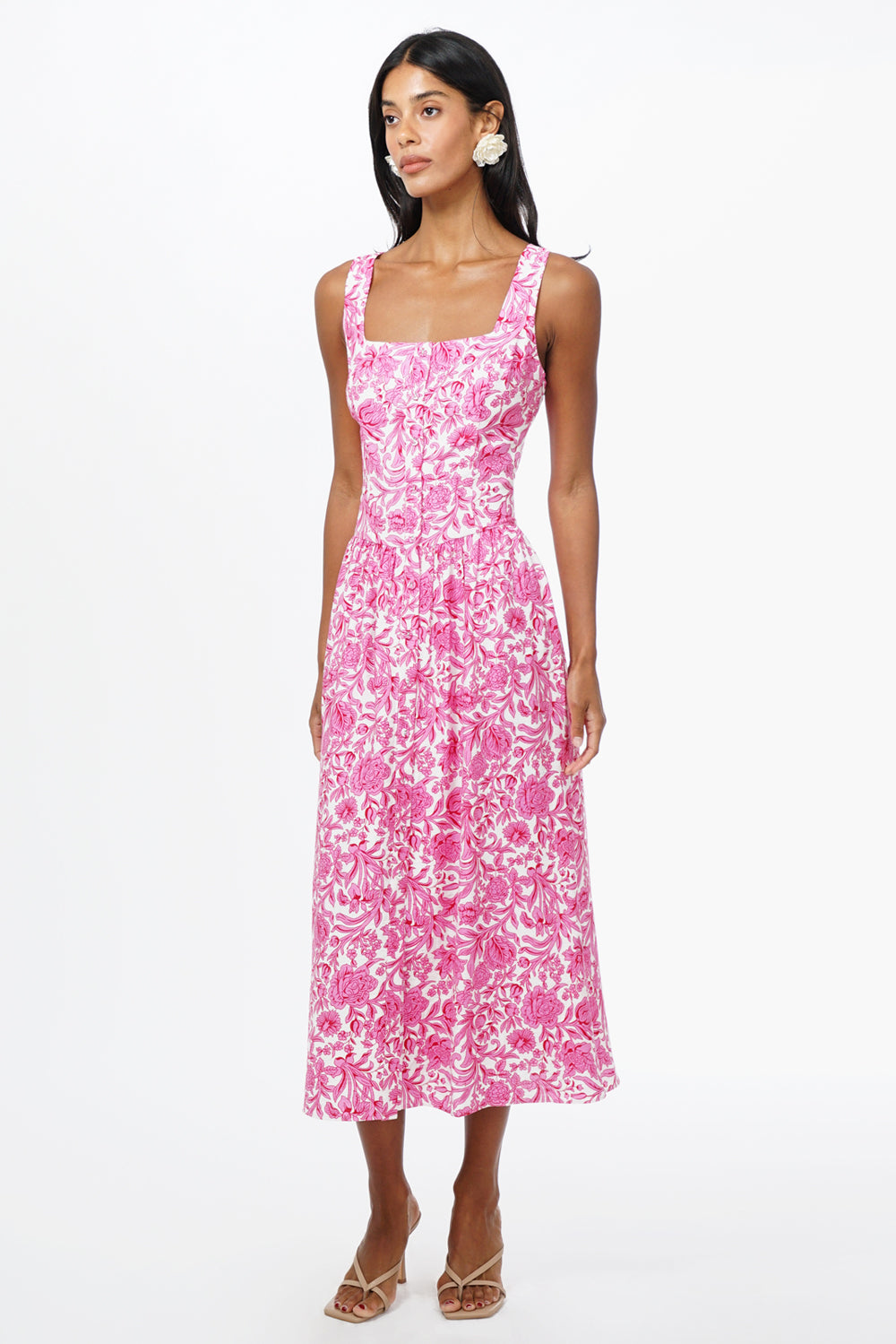 Rina Ballerina Floral Printed Midi Dress