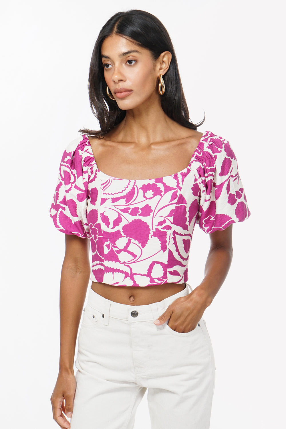 Anissa Puff Sleeve Floral Top
