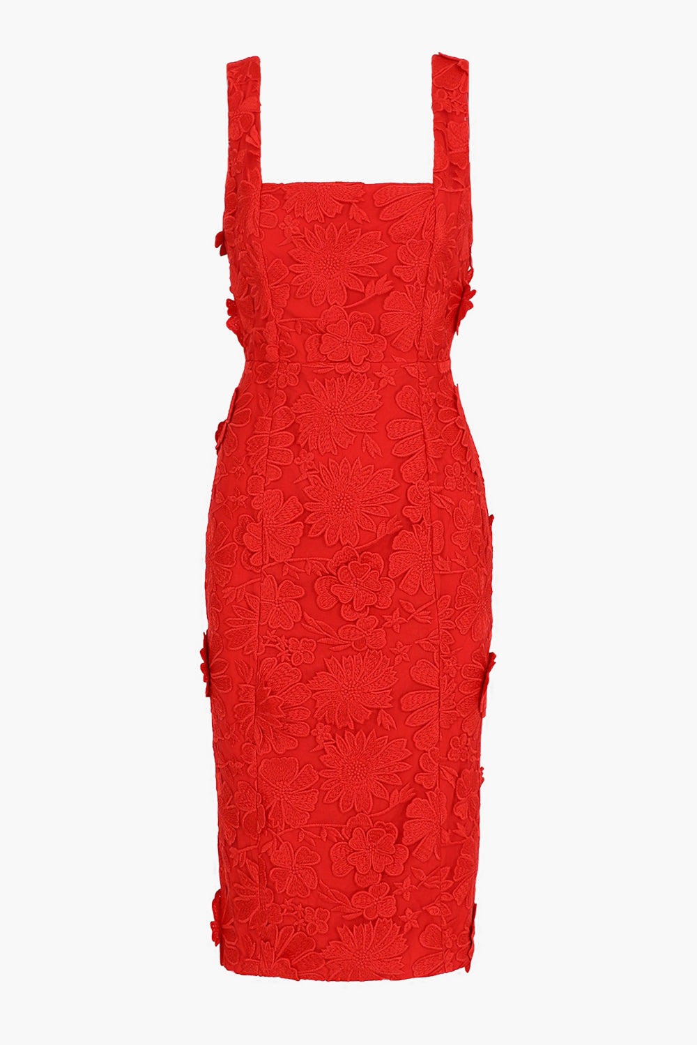 Vonna 3D Lace Up Midi Dress