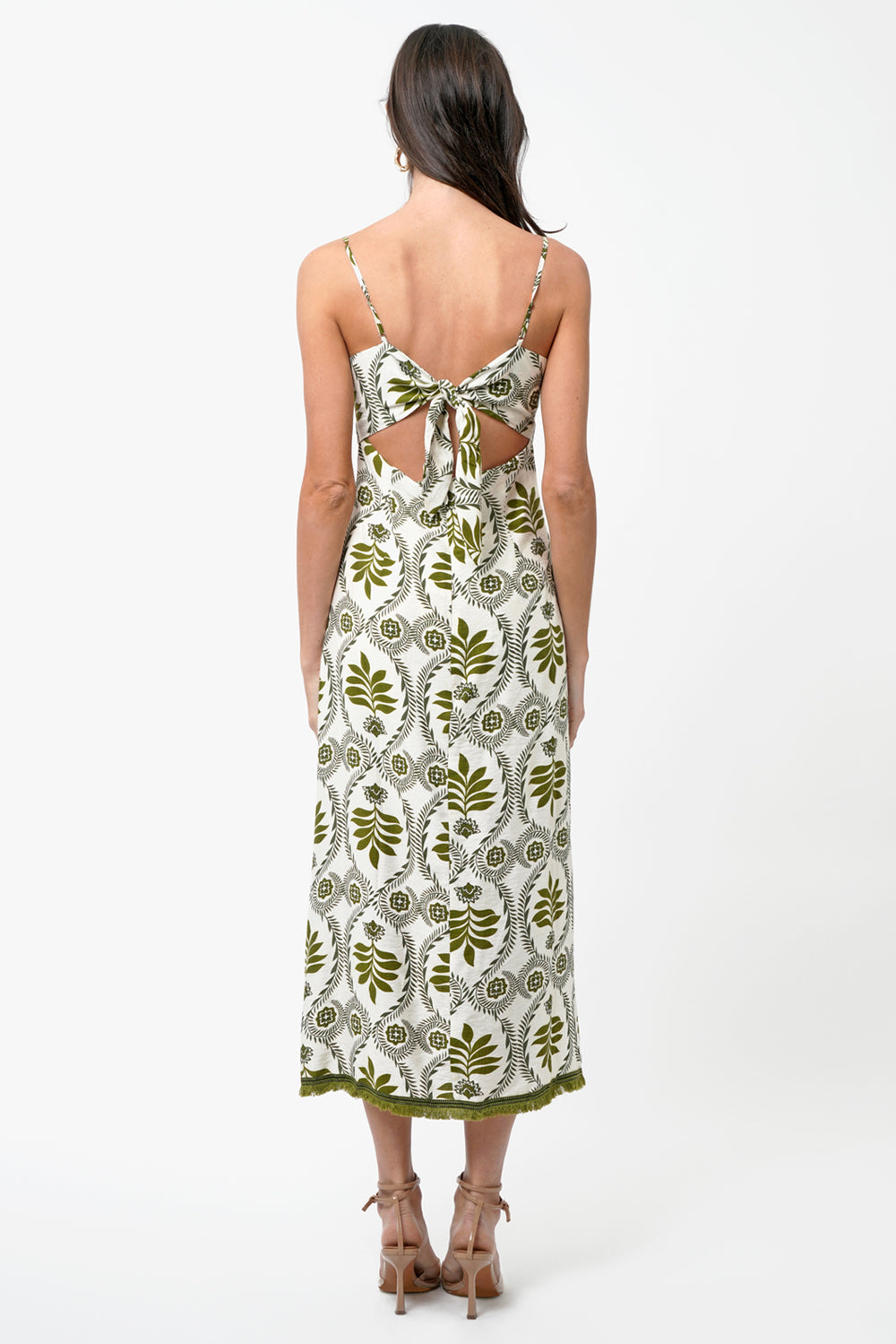 Denna Printed Slip Dress with Tie Back
