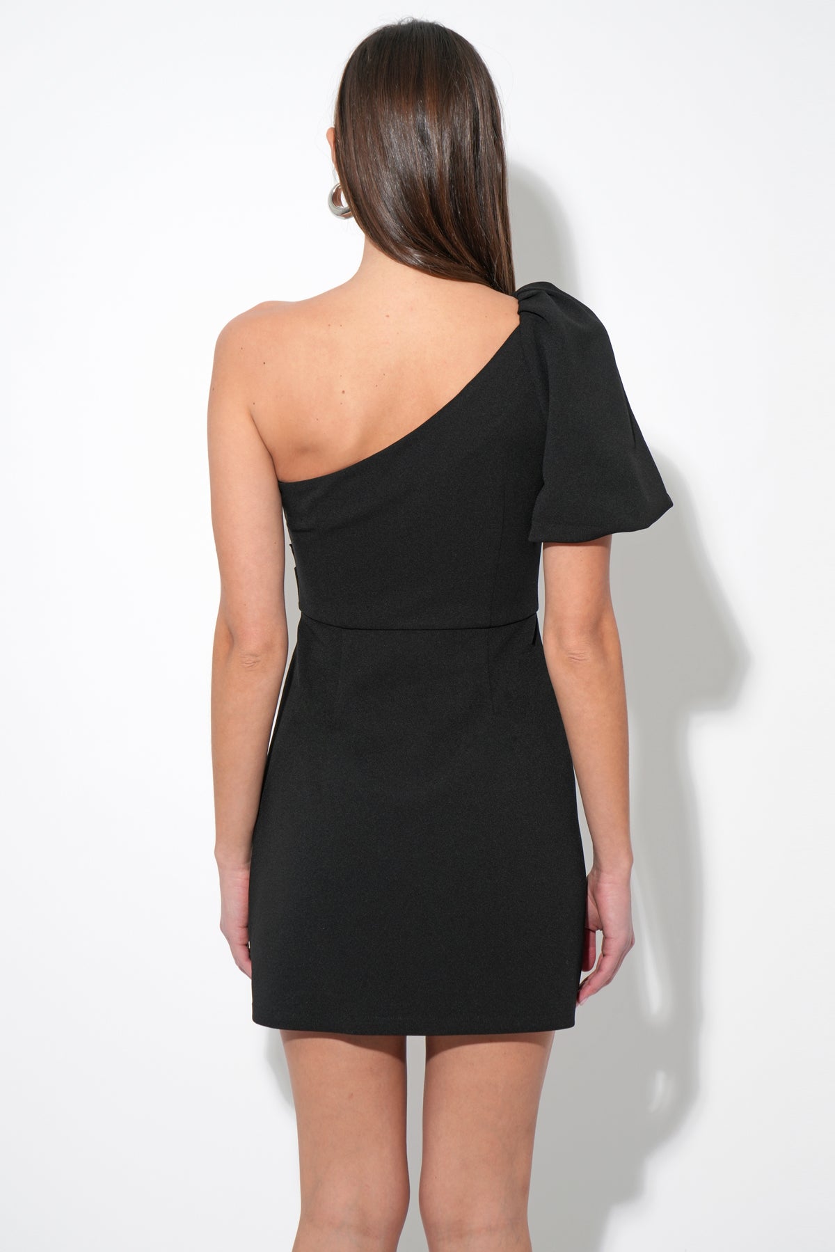Luvi One Shoulder Stretch Mini Dress