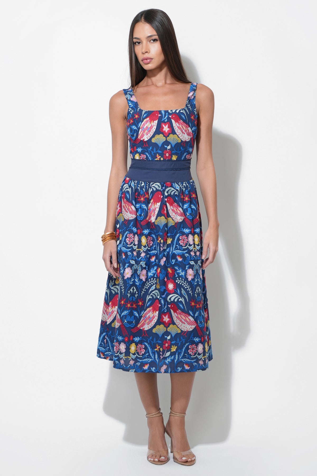 Kaili Embroidered Midi Dress