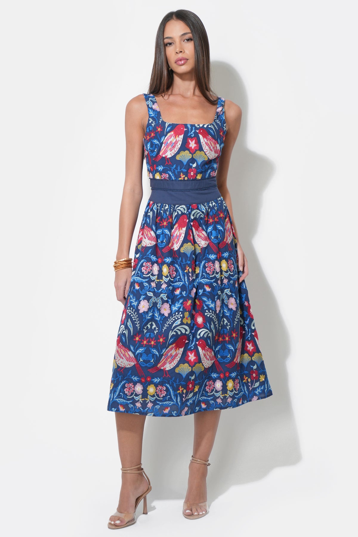Kaili Embroidered Midi Dress