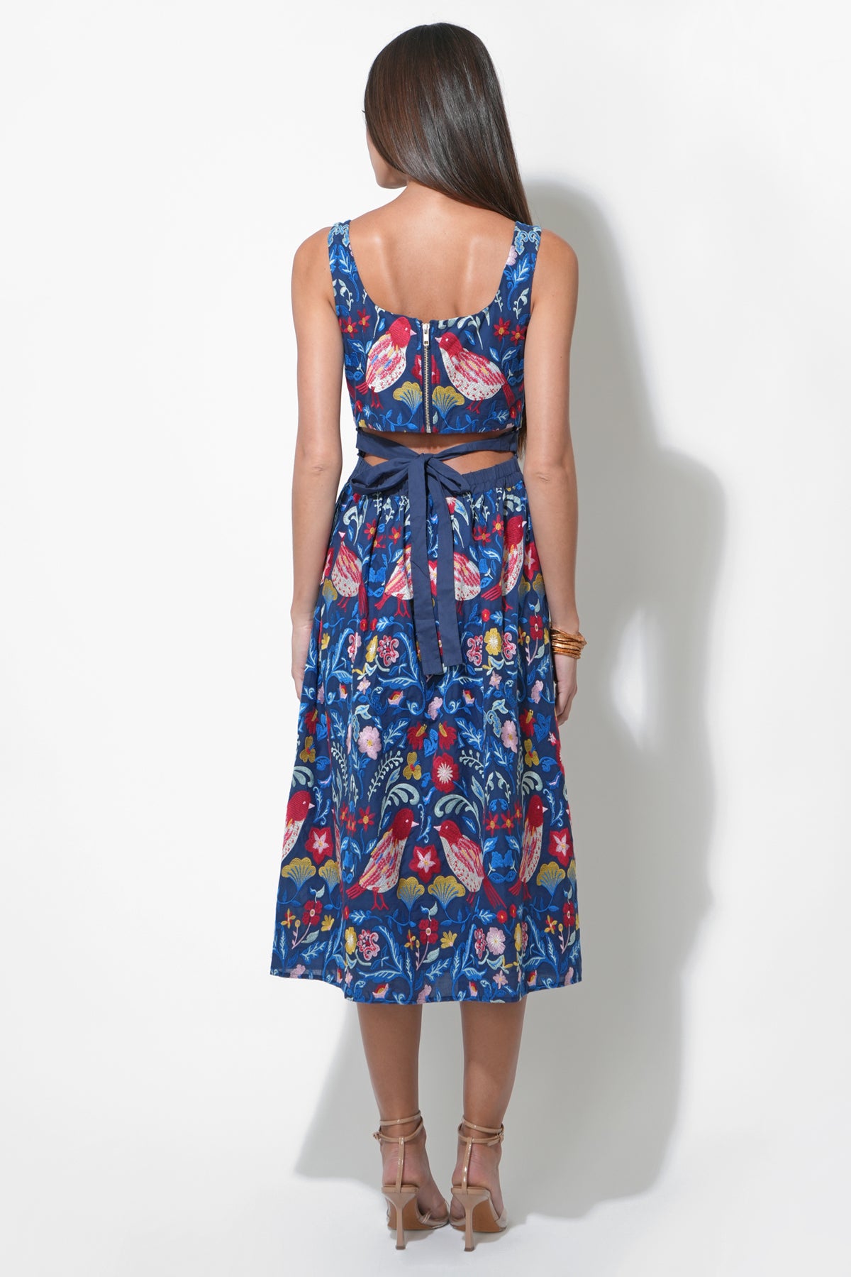 Kaili Embroidered Midi Dress